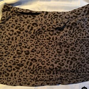 Athletic Works Women's Leopard Mini Skirt - Black and Brown